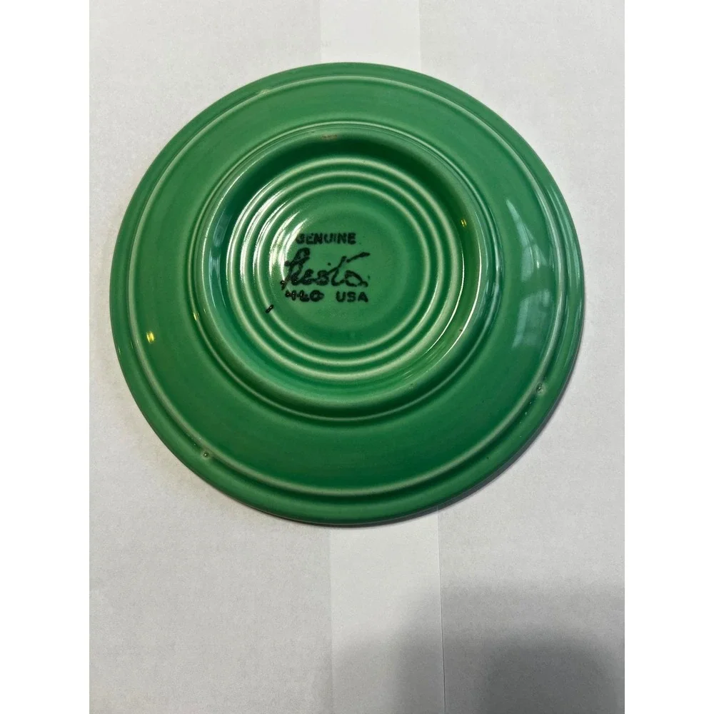 Genuine Fiesta‎ Ware Light Green Saucer 6 Inch Vintage Ceramic